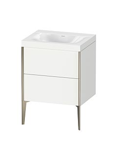 Duravit XViu Waschtisch-Unterschrank XV4709NB118C 60x48cm, 2 Auszüge, ohne Hahnloch, champagner matt, Rahmen C, weiß matt