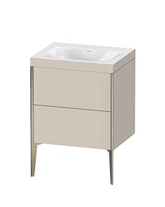 Duravit Meuble sous-vasque XViu XV4709NB191C 60x48cm, 2 coulissants, sans trou pour robinet, champagne mat, Rahmen C, taupe mat
