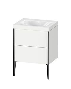 Duravit XViu Waschtisch-Unterschrank XV4709NB218C 60x48cm, 2 Auszüge, ohne Hahnloch, schwarz matt, Rahmen C, weiß matt