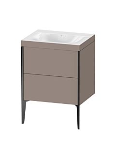 Duravit XViu Waschtisch-Unterschrank XV4709NB243C 60x48cm, 2 Auszüge, ohne Hahnloch, schwarz matt, Rahmen C, basalt matt