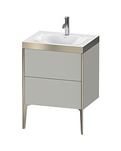 Duravit XViu Waschtisch-Unterschrank XV4709OB107P 60x48cm, 2 Auszüge, 1 Hahnloch, champagner matt, Rahmen P, betongrau matt