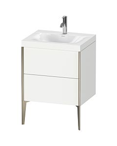Duravit XViu Waschtisch-Unterschrank XV4709OB118C 60x48cm, 2 Auszüge, 1 Hahnloch, champagner matt, Rahmen C, weiß matt