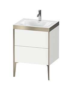 Duravit XViu meuble XV4709OB118P 60x48cm, 2 2000 - out, match3 trou de coulée, champagne mat, Rahmen P, blanc mat