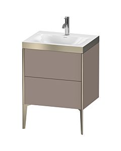 Duravit meuble XViu XV4709OB143P 60x48cm, 2 2000 - out, Match2 trou de coulée, champagne mat, Rahmen P, basalte mat