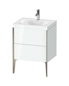 Duravit XViu Waschtisch-Unterschrank XV4709OB185C 60x48cm, 2 Auszüge, 1 Hahnloch, champagner matt, Rahmen C, weiß hochglanz
