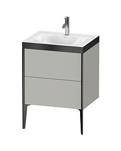 Duravit meuble XViu XV4709OB207P 60x48cm, 2 2000 - out, Match2 trou de coulée, noir mat, Rahmen P, gris béton mat