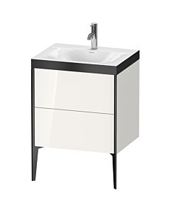 Duravit meuble XViu XV4709OB222P 60x48cm, 2 2000 - out, match3 trou de coulée, noir mat, Rahmen P, blanc haute brillance