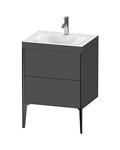 Duravit XViu Waschtisch-Unterschrank XV4709OB249C 60x48cm, 2 Auszüge, 1 Hahnloch, schwarz matt, Rahmen C, graphit matt