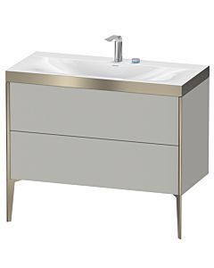 Duravit XViu Waschtisch-Unterschrank XV4711OB180C 100x48cm, 2 Auszüge, 1 Hahnloch, champagner matt, Rahmen C, graphit supermatt