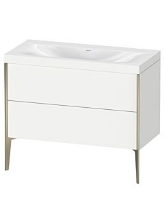Duravit XViu Waschtisch-Unterschrank XV4711NB118C 100x48cm, 2 Auszüge, ohne Hahnloch, champagner matt, Rahmen C, weiß matt