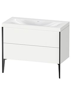 Duravit XViu Waschtisch-Unterschrank XV4711NB218C 100x48cm, 2 Auszüge, ohne Hahnloch, schwarz matt, Rahmen C, weiß matt