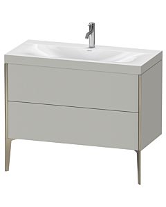 Duravit XViu Waschtisch-Unterschrank XV4711OB107C 100x48cm, 2 Auszüge, 1 Hahnloch, champagner matt, Rahmen C, betongrau matt