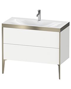 Duravit XViu Waschtisch-Unterschrank XV4711OB118P 100x48cm, 2 Auszüge, 1 Hahnloch, champagner matt, Rahmen P, weiß matt