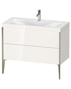 Duravit XViu meuble XV4711OB122C 100x48cm, 2 2000 - out, match3 trou de coulée, champagne mat, Rahmen C, blanc haute brillance