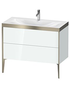 Duravit XViu meuble XV4711OB185P 100x48cm, 2 2000 - out, match3 trou de coulée, champagne mat, Rahmen P, blanc haute brillance