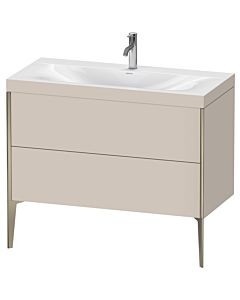 Duravit meuble XViu XV4711OB191C 100x48cm, 2 2000 - out, Match2 trou de coulée, champagne mat, Rahmen C, taupe mat