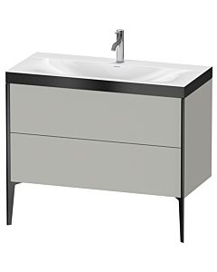 Duravit meuble XViu XV4711OB207P 100x48cm, 2 2000 - out, Match2 trou de coulée, noir mat, Rahmen P, gris béton mat