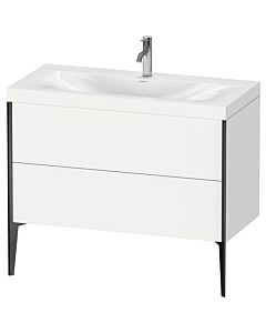 Duravit XViu Waschtisch-Unterschrank XV4711OB218C 100x48cm, 2 Auszüge, 1 Hahnloch, schwarz matt, Rahmen C, weiß matt