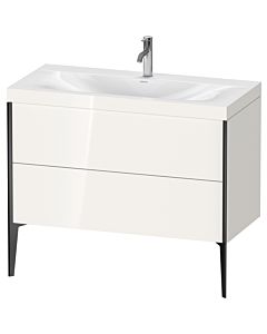Duravit meuble XViu XV4711OB222C 100x48cm, 2 2000 - out, match3 trou de coulée, noir mat, Rahmen C, blanc haute brillance