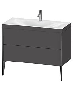Duravit XViu Waschtisch-Unterschrank XV4711OB249C 100x48cm, 2 Auszüge, 1 Hahnloch, schwarz matt, Rahmen C, graphit matt