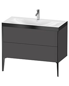 Duravit XViu Waschtisch-Unterschrank XV4711OB249P 100x48cm, 2 Auszüge, 1 Hahnloch, schwarz matt, Rahmen P, graphit matt