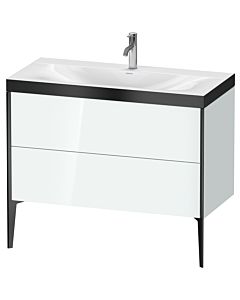 Duravit meuble XViu XV4711OB285P 100x48cm, 2 2000 - out, match3 trou de coulée, noir mat, Rahmen P, blanc haute brillance,