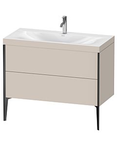 Duravit meuble XViu XV4711OB291C 100x48cm, 2 2000 - out, Match2 trou de coulée, noir mat, Rahmen C, taupe mat