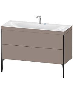 Duravit XViu vanity unit XV4712EB243C 120x48cm, 2 drawers, 2 tap holes, matt black, Rahmen C, matt basalt