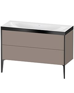 Duravit XViu Waschtisch-Unterschrank XV4712NB243P 120x48cm, 2 Schubkästen, ohne Hahnloch, schwarz matt, Rahmen P, basalt matt