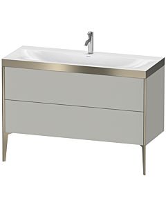 Duravit XViu Waschtisch-Unterschrank XV4712OB107P 120x48cm, 2 Schubkästen, 1 Hahnloch, champagner matt, Rahmen P, betongrau matt