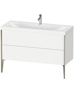 Duravit XViu vanity unit XV4712OB118C 120x48cm, 2 drawers, 2000 tap hole, matt champagne, Rahmen C, matt white