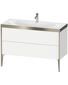 Duravit XViu Waschtisch-Unterschrank XV4712OB118P 120x48cm, 2 Schubkästen, 1 Hahnloch, champagner matt, Rahmen P, weiß matt