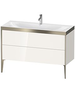 Duravit Meuble sous-vasque XViu XV4712OB122P 120x48cm, 2 tiroirs, 2000 , champagne mat, Rahmen P, blanc brillant
