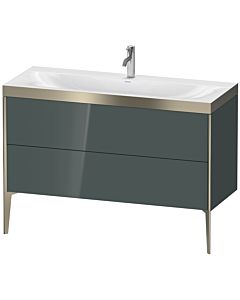 Duravit XViu Waschtisch-Unterschrank XV4712OB138P 120x48cm, 2 Schubkästen, 1 Hahnloch, champagner matt, Rahmen P, dolomiti grey hochglanz