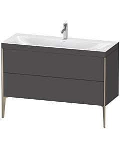 Duravit XViu Waschtisch-Unterschrank XV4712OB149C 120x48cm, 2 Schubkästen, 1 Hahnloch, champagner matt, Rahmen C, graphit matt