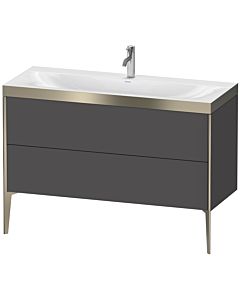 Duravit XViu meuble sous-vasque XV4712OB149P 120x48cm, 2 tiroirs, 2000 , champagne mat, Rahmen P, graphite mat