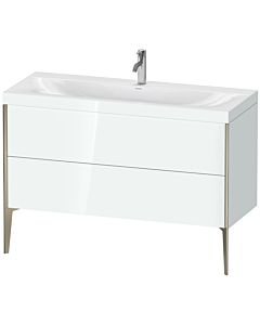 Duravit Meuble sous-vasque XViu XV4712OB185C 120x48cm, 2 tiroirs, 2000 , champagne mat, Rahmen C, blanc brillant