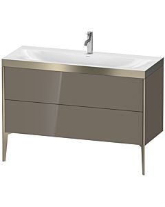 Duravit Meuble sous-vasque XViu XV4712OB189P 120x48cm, 2 tiroirs, 2000 , champagne mat, Rahmen P, gris flanelle brillant