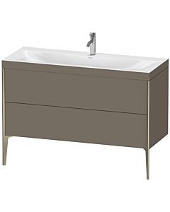 Duravit XViu meuble sous-vasque XV4712OB190C 120x48cm, 2 tiroirs, 2000 , champagne mat, Rahmen C, flanelle gris soie mat
