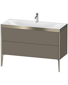 Duravit XViu meuble sous-vasque XV4712OB190P 120x48cm, 2 tiroirs, 2000 , champagne mat, Rahmen P, flanelle gris soie mat