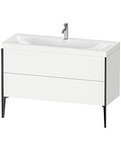Duravit XViu vanity unit XV4712OB218C 120x48cm, 2 drawers, 2000 tap hole, matt black, Rahmen C, matt white