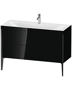 Duravit XViu vanity unit XV4712OB240C 120x48cm, 2 drawers, 2000 tap hole, black matt, Rahmen C, black high gloss
