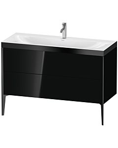 Duravit XViu meuble sous-vasque XV4712OB240P 120x48cm, 2 tiroirs, 2000 , noir mat, Rahmen P, noir brillant