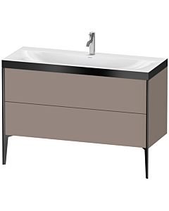 Duravit XViu vanity unit XV4712OB243P 120x48cm, 2 drawers, 2000 tap hole, matt black, Rahmen P, matt basalt