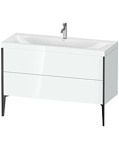 Duravit Meuble sous-vasque XViu XV4712OB285C 120x48cm, 2 tiroirs, 2000 , noir mat, Rahmen C, blanc brillant