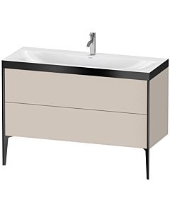 Duravit XViu meuble sous-vasque XV4712OB291P 120x48cm, 2 tiroirs, 2000 , noir mat, Rahmen P, taupe mat