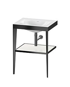 Duravit XViu Möbelwaschtisch-Kombination XV4714NB285 60 x 48 cm, ohne Hahnloch, weiß hochglanz, mit Metallkonsole, schwarz matt