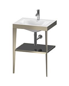 Duravit Meuble lavabo combiné XViu XV4714OB140 60 x48 cm, 2000 , noir brillant, avec console en métal, champagne mat