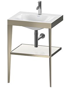 Duravit Meuble lavabo combiné XViu XV4714OB185 60 x48 cm, trou pour robinet 2000 blanc brillant, avec console en métal, champagne mat