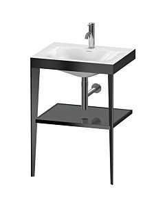 Duravit Meuble lavabo combiné XViu XV4714OB289 60 x48 cm, 2000 , gris flanelle brillant, avec console en métal, noir mat